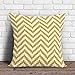 Housse de coussin décorative en zigzag à rayures jaune moutarde moderne pour salon, lit, 55,9 x 55,9 cm