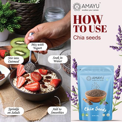 Image of AMAYU Healthy Seeds Combo Pack | Nutrient-Rich Superfoods for Daily Wellness | High in Fiber, Protein & Omega-3 | Premium Natural Seeds for Everyday Nutrition | 200g Each (Chia, Pumpkin & Flax seeds)