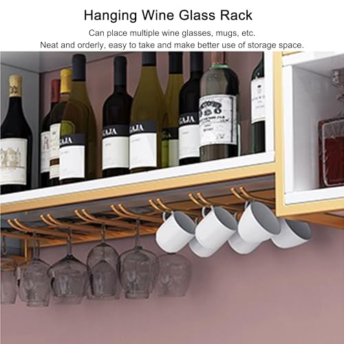 Botellero metálico de Pared con Soporte para Copas: Mueble para licores Que Ahorra Espacio y Permite organizar Botellas de Whisky y Vino.