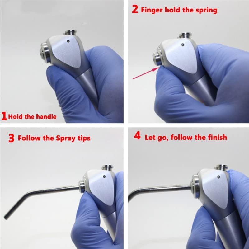 NSKI 50Pcs 3 Way Syringe Tips, Stainless Steel, 3 Way Ball Valve, Dental Syringe Tips, Silver
