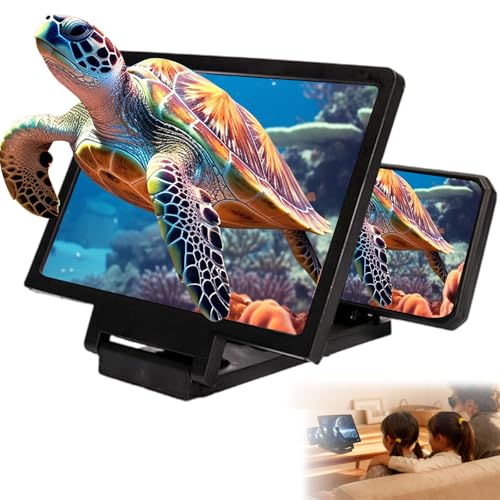 Image of Screen Magnifier for Cell Phone,3D HD Big Screens Phone Magnifier,Foldable Phones Stand with Movie Screens Amplifier,Portable Mobile Phones Magnifier Projector for Movies,Compatible All Smartphones