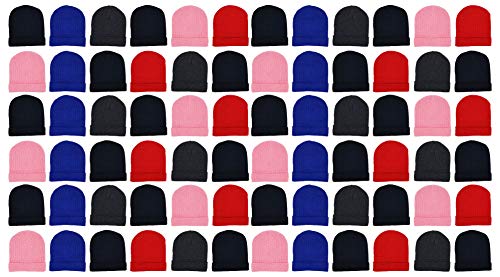 Wholesale Kids Winter Beanies, Warm Thick Thermal Bulk Case Pack Unisex Boys Girls (240, Assorted Ribbed)