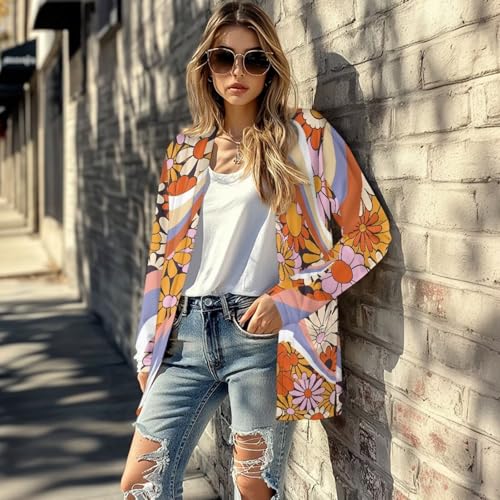 Image of Women's Open Front Cardigan Long Sleeve Loose Sweater Lightweight Soft Cardigan Jackets