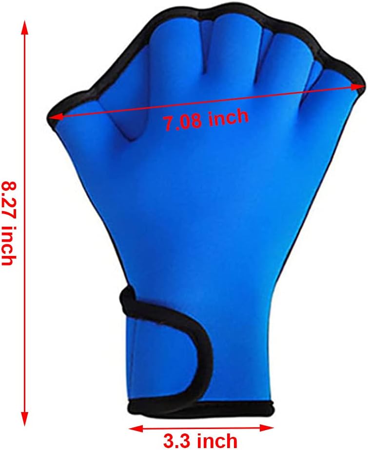 YMLHOME 1 Pair Aquatic Swim Gloves Training Swimming Gloves Neoprene Water Resistance Webbed Gloves for Men Women Adults Water Fitness Training (Blue) : Sports & Outdoors