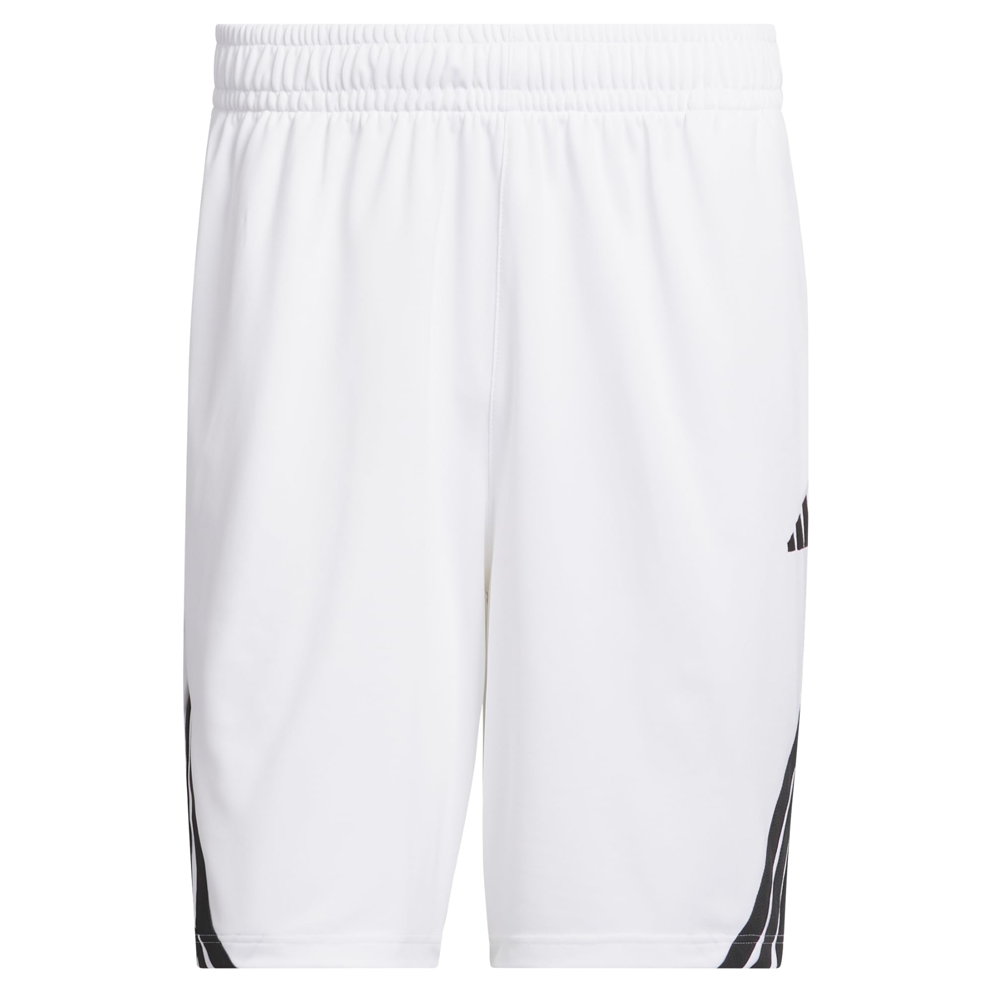 adidas Men's Legends 3-Stripes Basketball Shorts, White/Black, XXL 7 inch