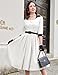 MUXXN Women's 50s Retro Casual Swing Midi Dress 3/4 Sleeve Square A Line Neck Vintage Cocktail Wedding Guest Bodycon Prom Off White S