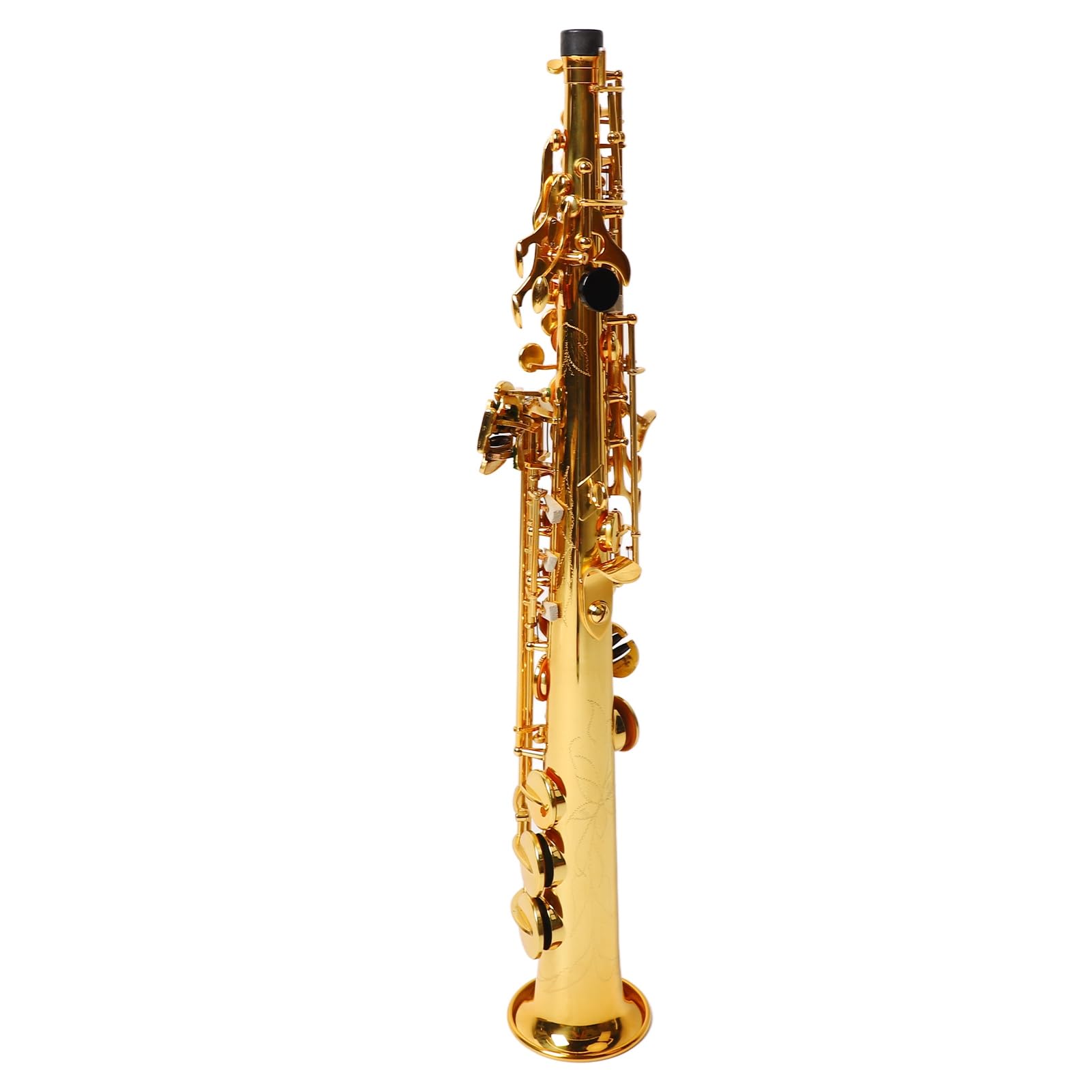 Generic Saxo Soprano, Exquisito BB BB Professional Sax Brass Talling con Herramientas de Limpieza para Ejercicio (GOLD)