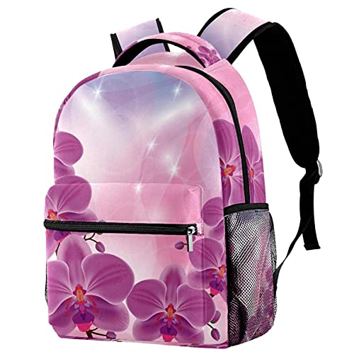 Sac à dos léger violet orchidées ergonomique pour livres d'école