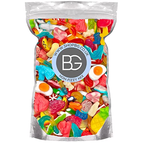 BG Non-Fizzy Quality Pick & Mix Sweets - Large Retro Candy Sweeties 800g Pouch Gummy Jelly Chewy Movie Night Birthday Party Treat