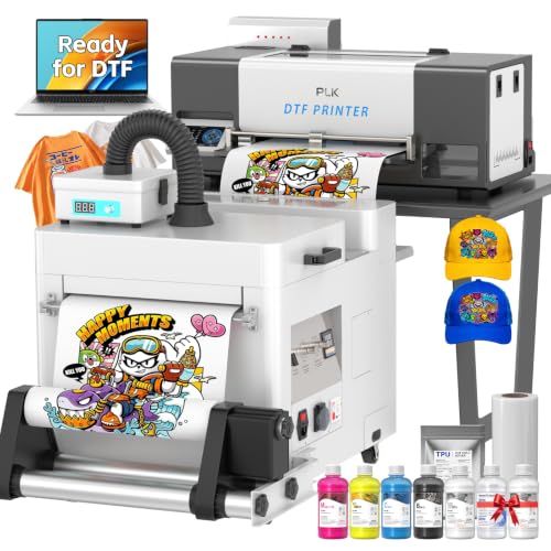 Image of PLK A3 DTF Printer with Shaker Dryer&Laptop&Purifier | Upgraded XP600 Printhead,Double-Speed,Auto-Clean&Holiday Mode,Dual White Ink System & Low Ink Alert,Apparel Printer