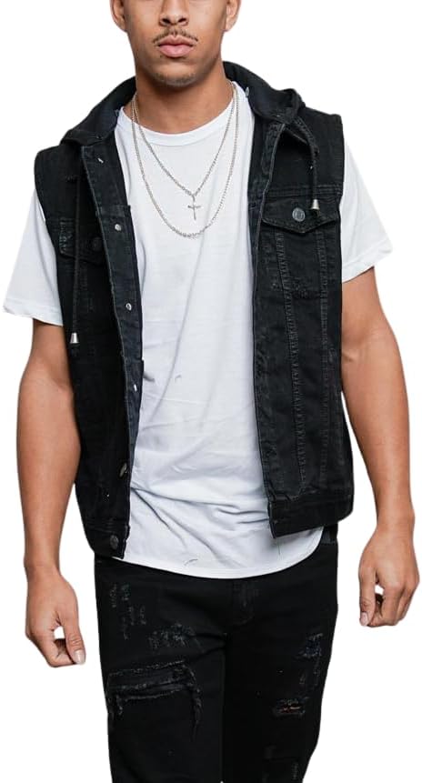 VICTORIOUS Rocker Denim Jean Vest Jacket