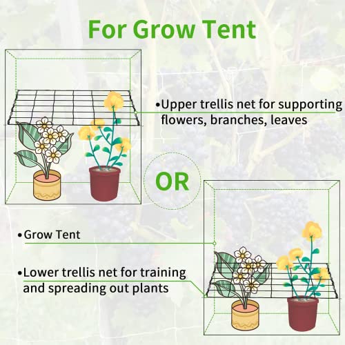 Ipower GLPSUPNET4ELASTICBLKV1 Elastic Trellis Netting For 5X5Ft Grow Room, Heavy-Duty Plant Net With Hooks, Flexible Hydroponics Support For Indoor Plants, Gardening thumb #5