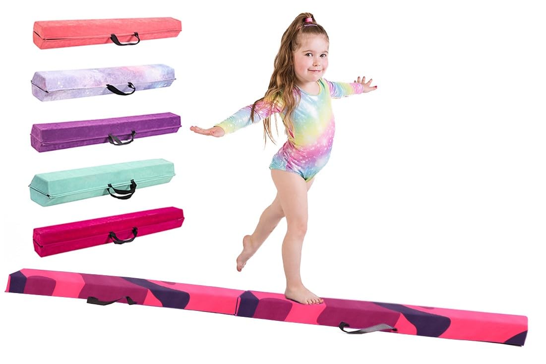 Trave Ginnastica Artistica per casa - 210/240/270/300 - Incredibile Attrezzatura per l'equilibrio per i Bambini a casa - Finta Pelle Scamosciata, Schiuma Eva ad Alta densità(Combi 300)
