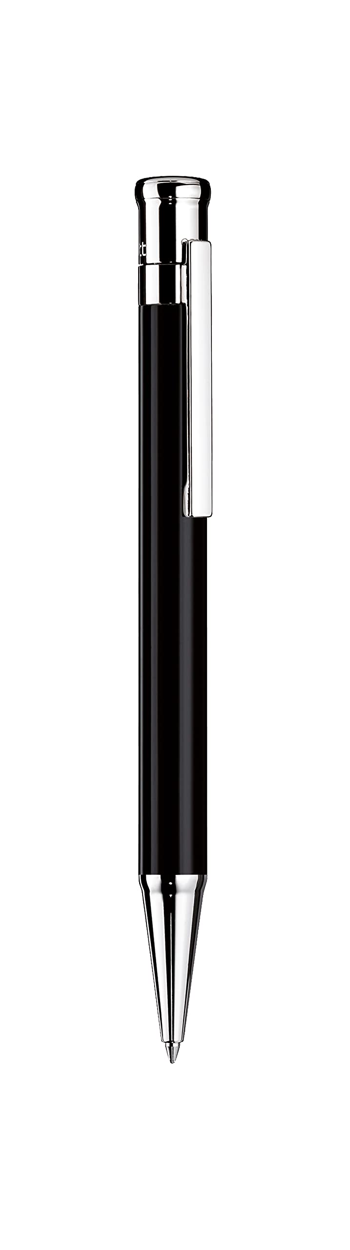 Otto Hutt design 04 Kugelschreiber 001-61825 – Kuli mit hochwertiger Beschichtung und glänzender Oberfläche in der Farbe Schwarz – Mit Großraummine M, blau