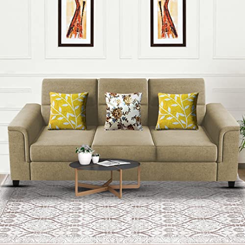 Image of Casaliving Nancy 3 Seater Sofa Set for Living Room | Colour - Cream