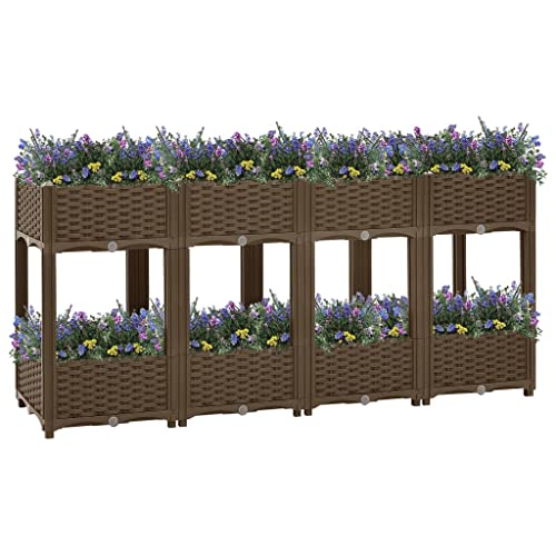 GOLINPEILO Raised Garden Bed Polypropylene, Planter Box Raised Bed Planting Container Indoor Outdoor Vegetables Herbs Flowers Growing Planter Box, 63
