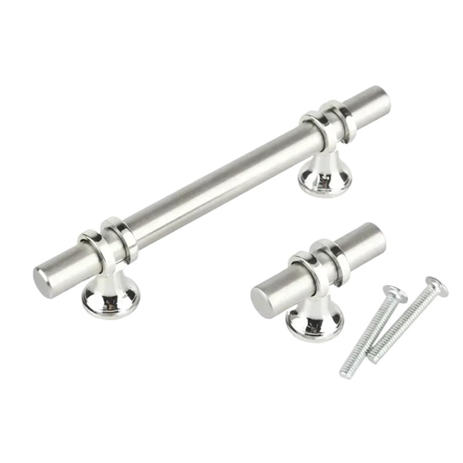 GIYXHU 5Pcs Stainless Steel Cabinet Pulls Kitchen Handles Knobs Silver Hardware T Bar for Cupboard(128mm 5PCS)