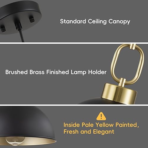 Miniatura 4 de Luces colgantes de granja para isla de cocina, iluminación colgante de una sola cúpula de 10.2 pulgadas, luces de isla modernas de altura ajustable