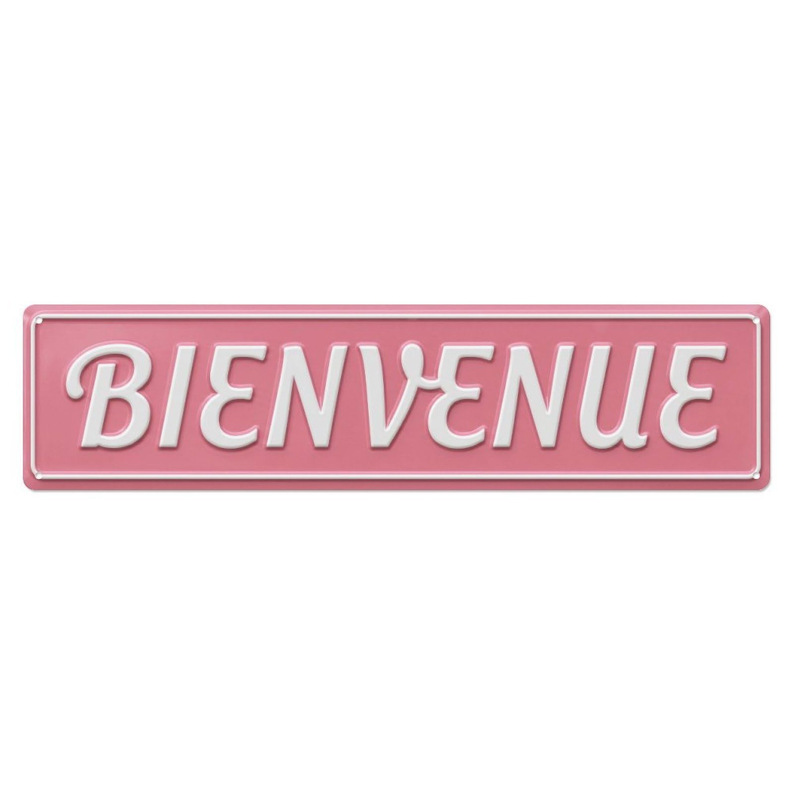 Retro Pink Enamel Metal Welcome Metal Tin Skinny Sign Plaque Wall Decor for Cafe, Club Bar, Office, Home Garden Metal Poster 4x16Inch