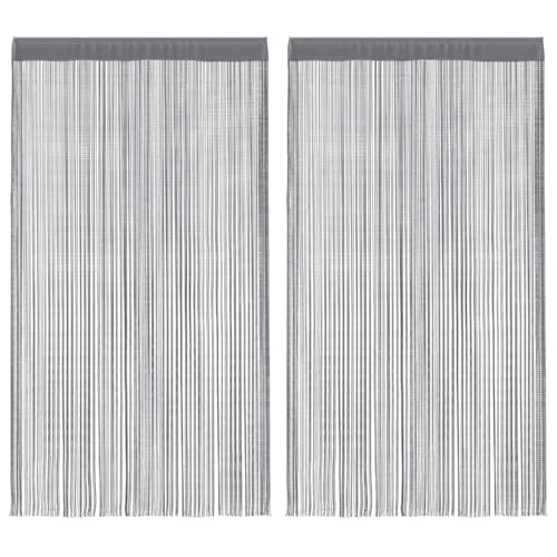 vidaXL Fadenvorhänge 2 STK. Anthrazit 140x250 cm, Fadengardine,...