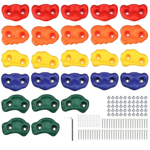 Yaegoo Climbing Holds for Kids and Adults, Rock Climbing Holds - Mounting Hardware Included - Climbing Rocks for DIY Rock Climbing Wall (25 PCS)