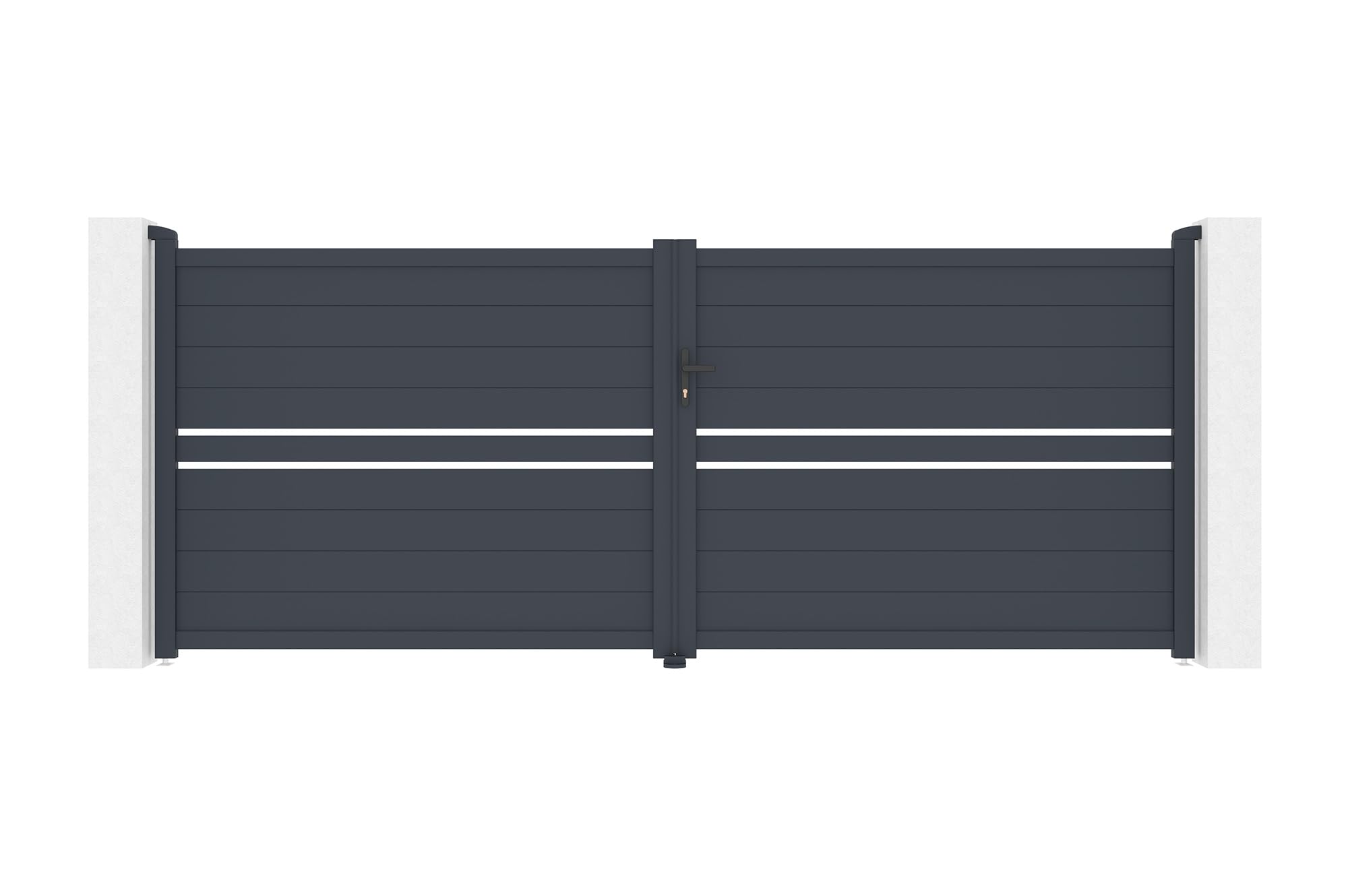 Casanoov Portail battant 4m CIMONE H.160 aluminium gris