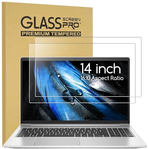2 Pack 14 Inch Tempered Glass Laptop Screen Protector Compatible with All Other 14" Laptops Portable Monitor with 16:10 Aspect Ratio, (11.9 x 7.4 in, W x H) - Ultra Clear 9H, 14 Tempered Glass Shield