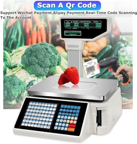 Báscula digital computarizada con impresora térmica y doble pantalla miniatura 2