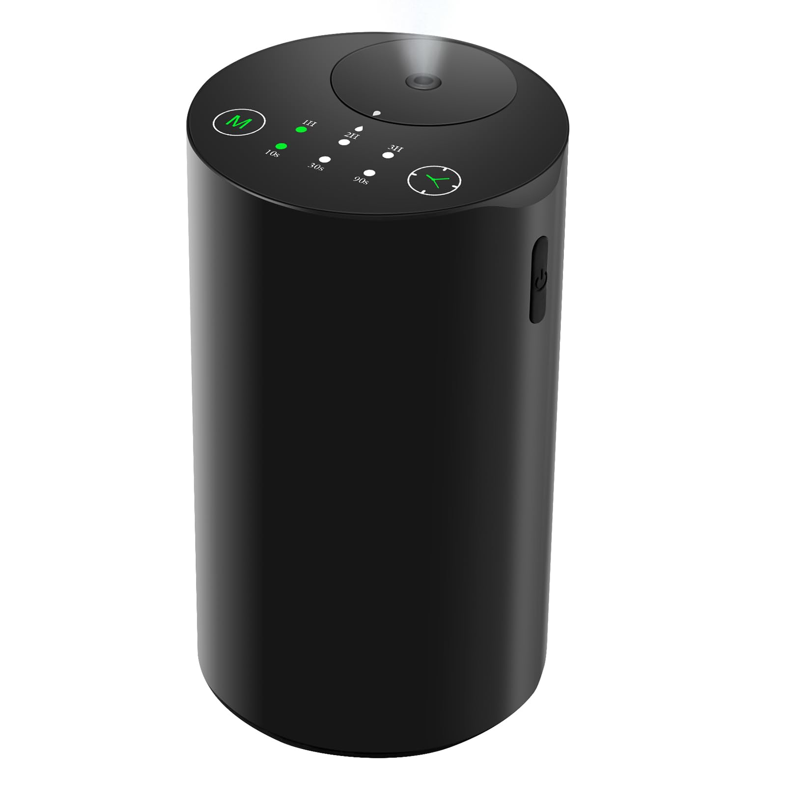 Difusor de aceites Esenciales sin Agua para el hogar, Funciona con Pilas, inalámbrico, con Temporizador, 3 Niveles de Niebla, Coche, Dormitorio, habitación, Oficina, aleación de Aluminio (Negro)