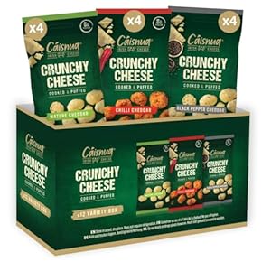 Cáisnua Cooked & Puffed Crunchy Cheese Snacks – Mixed Variety Multipack 20g (Pack of 12) – Keto Snacks – 8g Protein – Low Carb – Vegetarian – Gluten Free