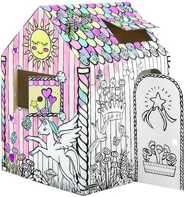BB at Play XLarge Color in Unicorn Playhouse Craft Activity for Kids