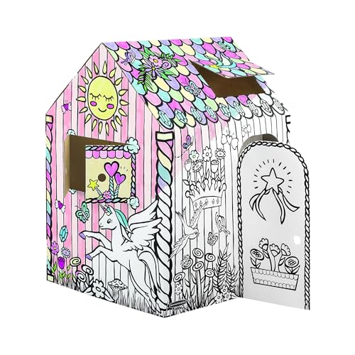 Bankers Box at Play Unicorn Playhouse, Cardboard Playhouse and Craft Activity for Kids