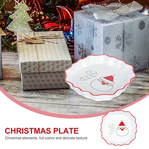YARNOW Kerst keramische plaat Santa Cookie plaat schattige keramische plaat keramische steak plaat tafelblad diner… - Afbeelding 4