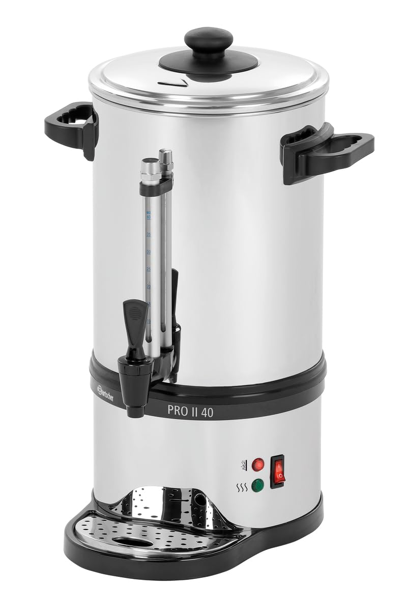 Bartscher Kaffeemaschine PRO II 40 – 6 l Edelstahl, 2 Heizsysteme, für 40–48 Tassen, mit Warmhaltefunktion, für Gastronomie
