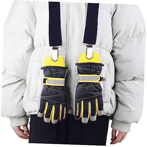 Adjustable Elastic Glove Clip Hat Hanger 2pcs Children Mittens Clip for Outdoor Winter Activities Dark Blue4