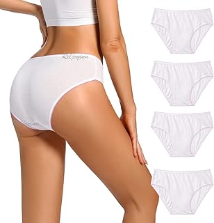 Sponsored Ad - Reljoyinn Women’s 100% Cotton Disposable Underwear Mid waist Panties for Travel Hospital Stays Underpants W...