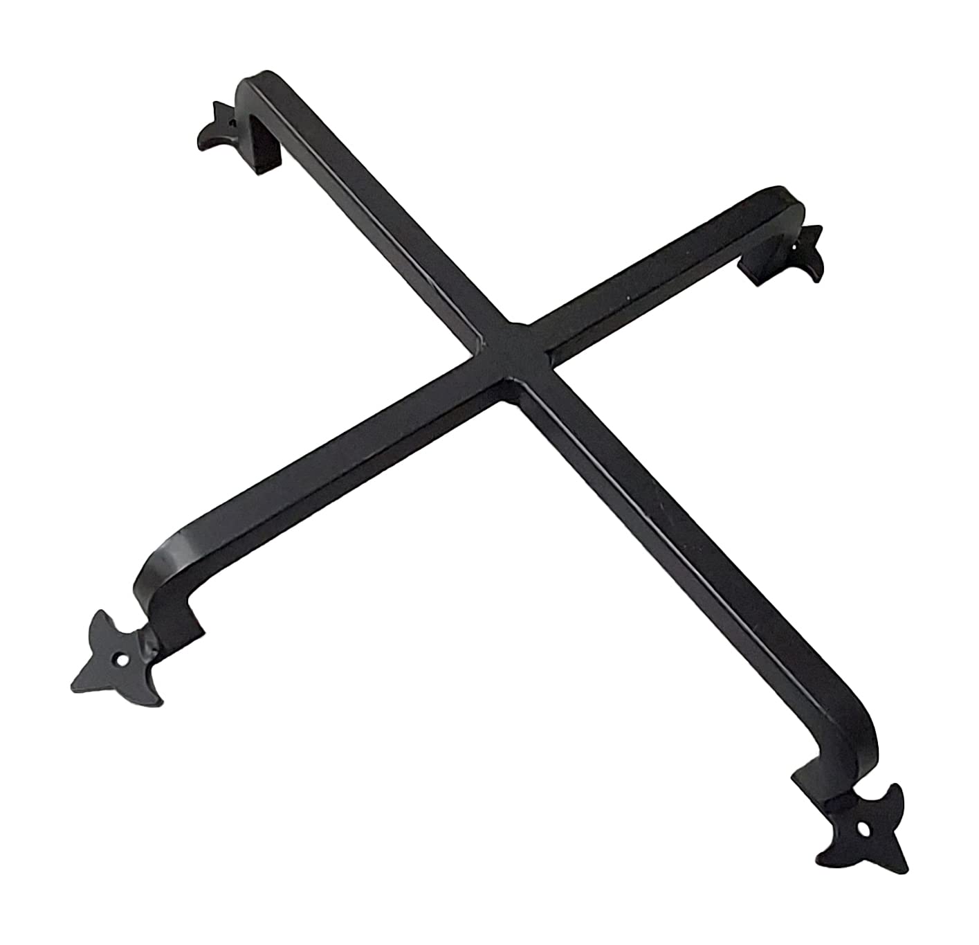 Wrought Iron Decorative Grille, Window & Door Grille, Fleur de Lis Style 14" x 14" x 1.5"