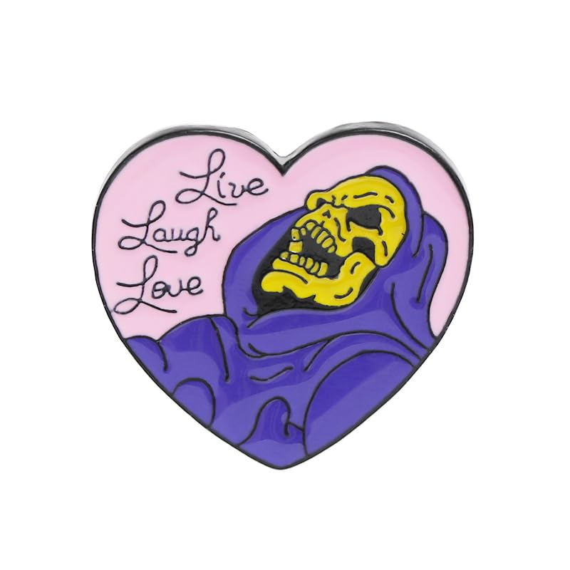 Live Laugh Love Cartoon Enamel Pin Cute Metal Badges Learning for Girl Boy Clothing Backpacks Bags Jewelry Halloween Brooch Gift