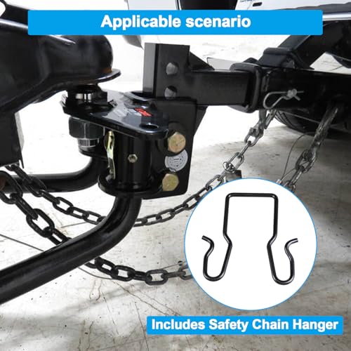 Image of 5 /16 inch x 27 inch Trailer Safety Chain with 3 /8 inch S-Hooks, Grade 30 Heavy Duty Steel, 7,000 lbs Capacity, Black Finish, Rust Resistant Tow Chain for RV, Boat, Utility Trailer with Chain Hanger