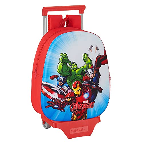 Safta Mochila con Diseño 3D y Carro 705 de Avengers, 270x100x320mm, rojo, M (M020H)