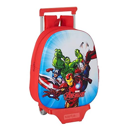 Safta Mochila con Diseño 3D y Carro 705 de Avengers, 270x100x320mm, rojo, M (M020H)
