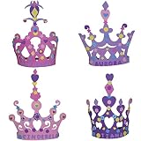 Foam Princess Tiaras and Crowns (12 PACK, 400 PCS) Making Your Own Tiaras with Stickers - DIY Prince
