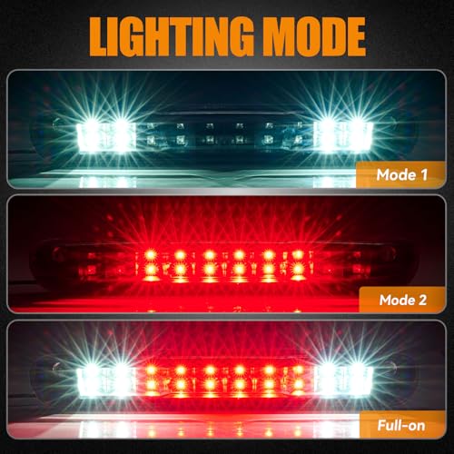 Image of Third 3rd Brake Light, LED High Mount Stop Light for 2007-2013 Chevy Silverado /GMC Sierra 1500 2500HD 3500HD, Rear Center Cab Roof Tail Cargo Lamp, Clear Lens