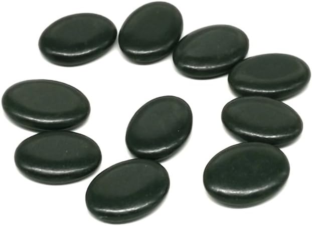 10Pcs Professional Small Massage Hot Stone Set Natural Lava Heated Stones Basalt Warmer Rock for Spa, Massage Therapy 1.18 x 1.57 x 0.31in(3x4x0.8cm) Black