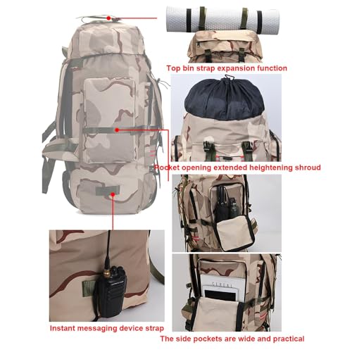 Mochila de senderismo impermeable ligera 130L miniatura 7