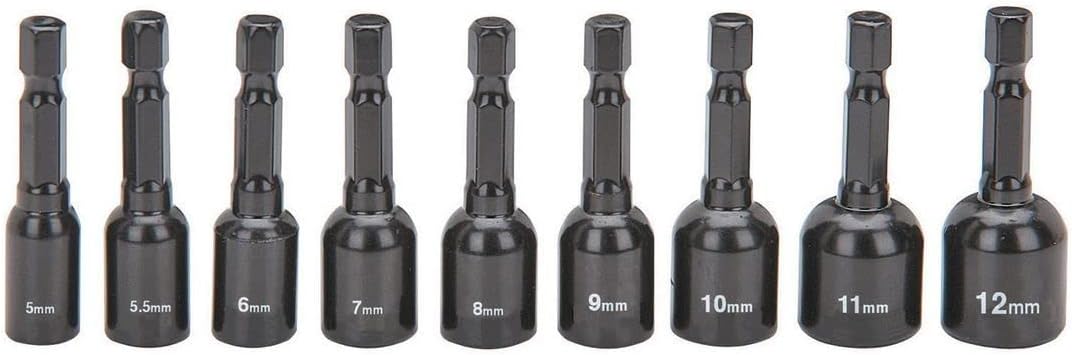 Quick Release Magnetic Metric Nut Setter Set, 9 Piece