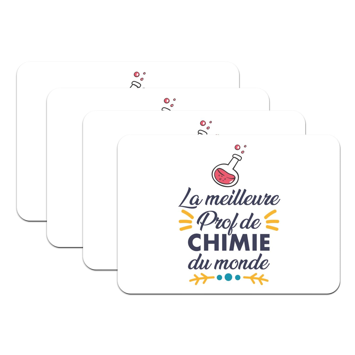 Sets de table chimie lot de 4 grands formats blancs 39,5x28,5 cm