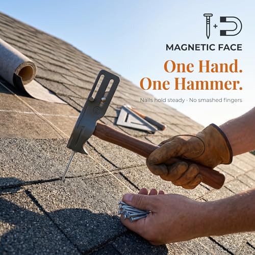 Magnetic Roofing Hammer, Magnetic Faced Roofing Hatchet Multi Functional Roof Repair Hammer with Ergonomic Handle Quick Installation Roof Hatchet for Construction Repair by Luqeeg - Image 2