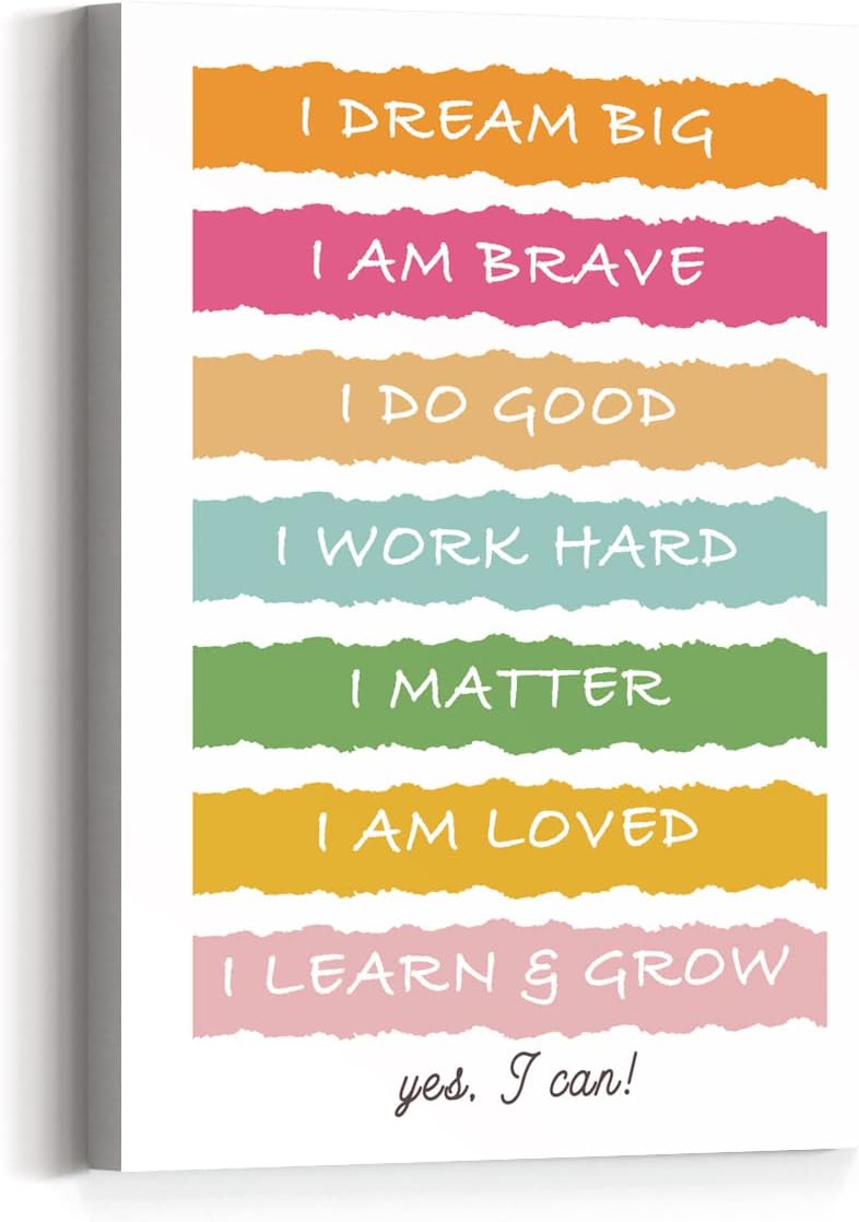 JANLAN I Dream Big Canvas Wall Art,Positive Affirmations