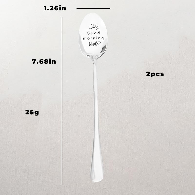 Good Morning Nephew Spoon - Engraved Stainless Steel Gift For Nephew From Aunt/Uncle For Birthday, Christmas, Graduation